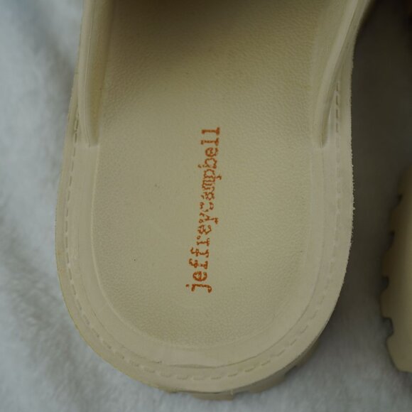 Jeffrey Campbell Cream Platform Clogs Size 10 Y2K Chunky Slip-On Slides‎ - Picture 11 of 11